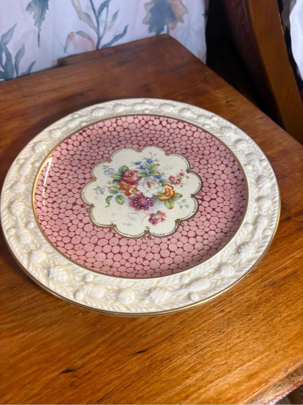 Vintage Decorative Pink Floral Ceramic Serving Plate - Brand Unspecified - Picture 2 of 6